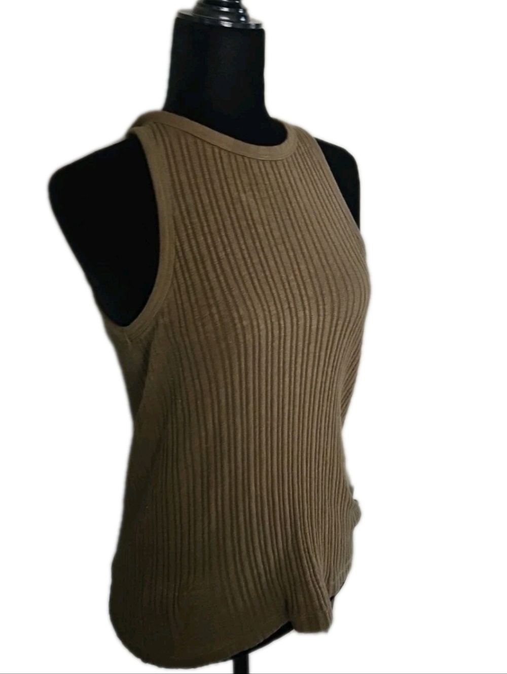 Faherty Olive Ribbed Tank Top - Picture 4 of 12